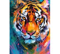Paint by Numbers for Adults Beginners Kits, Color Tiger DIY Canvas Oil Painting Kit for Kids, With Brushes and Acrylic Pigment, Painting Arts and Crafts Kits, for Home Decor Girls Gifts 16x20in W-526