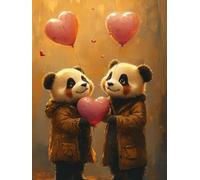 Paint by Numbers for Adults Beginners Kits, Panda DIY Canvas Oil Painting Kit for Kids, with Brushes and Acrylic Pigment, Animal Painting Arts and Crafts Kits, for Home Decor Girls 20x28 inch h-1