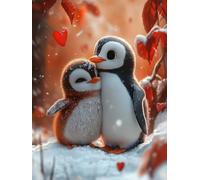 Paint by Numbers for Adults Beginners Kits, Penguin DIY Canvas Oil Painting Kit for Kids, With Brushes and Acrylic Pigment, Animal Painting Arts and Crafts Kits, for Home Decor Girls 8x12 inch h-1
