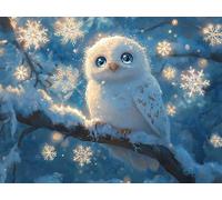 Paint by Numbers for Adults Beginners Kits, Winter DIY Canvas Oil Painting Kit for Kids, With Brushes and Acrylic Pigment, Owl Painting Arts and Crafts Kits, for Home Wall Decor Gifts 8x12 inch h-1