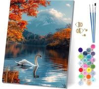Paint by Numbers for Adults Beginners Mount Fuji, Paint by Numbers Canvas Goose, Easy Diy Acrylic Pigment Drawing Arts and Crafts, Hobbies for Adults Women, for Home Wall Decor Gifts 20x26 in T-9123
