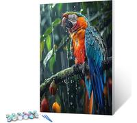 Paint by Numbers for Adults Beginners Parrot Painting by Numbers for Adults Majestic Paint by Numbers Kits Crafts Adults, Adult Paint By Numbers Children Painting by Numbers 40x50cm (Include Framed)