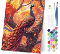 Paint by Numbers for Adults Beginners Peacock, Paint by Numbers Tree, Easy Diy Oil Painting Kits on Canvas with Brushes and Acrylic, Hobbies for Adults Women, Home Wall Decor Gifts 32x44 in U-1953