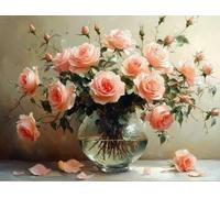 Paint by Numbers for Adults Beginners, Rose Plants, DIY Acrylic Drawing Kit Arts and Crafts, Adults' Paint-by-Number Kits(No Frame), for Home Wall Decor, Kids/Family/Friends Gifts 80x110cm WM0L-489