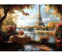 Paint by Numbers for Adults Beginners, Scenery of The Eiffel Tower in Paris, DIY Acrylic Drawing Kit Arts and Crafts,for Home Wall Decor, Kids/Family/Friends Gifts (No Frame) 60x80cm WM0L-87