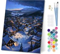 Paint by Numbers for Adults Beginners Snow Scene, Paint by Numbers Landscape, Easy Diy Oil Painting Kits on Canvas with Brushes and Acrylic, Hobbies for Adults Women, Home Wall Decor 16x20 in 8-6217