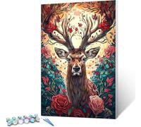 Paint by Numbers for Adults Beginners Stag Painting by Numbers for Adults Embrace Paint by Numbers Kits Crafts for Adults, Adult Paint By Numbers Children Painting by Numbers 60x80cm (Include Framed)