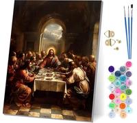 Paint by Numbers for Adults Beginners The Last Supper, Paint by Numbers Canvas Man, Easy Diy Acrylic Pigment Drawing Arts and Crafts, Hobbies for Adults Women, for Room Decor Gifts 16x20 in Z-7014