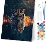 Paint by Numbers for Adults Beginners Tiger, Paint by Numbers Animal, Easy Diy Oil Painting Kits on Canvas with Brushes and Acrylic, Hobbies for Adults Women, Home Wall Decor Gifts 16x20 in 1-4179