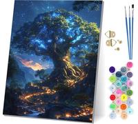 Paint by Numbers for Adults Beginners Tree Of Life, Paint by Numbers Canvas Starry Sky, Easy Diy Acrylic Pigment Drawing Arts and Crafts, Hobbies for Adults Women, for Home Wall Decor 40x52 in 0-9358