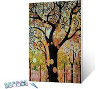 Paint by Numbers for Adults Beginners Tree Painting by Numbers for Adults Klimt Paint by Numbers Kits Crafts for Adults, Adult Paint By Numbers Children Painting by Numbers 40x50cm (Include Framed)