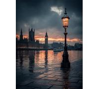 Paint by Numbers for Adults Big Ben, Landscape Easy Paint by Numbers Kits for Beginners, DIY Painting Kits with Brushes and Acrylic, Color Oil Painting Adult, Autumn Decorations, Gifts, 40x54in 7-8054