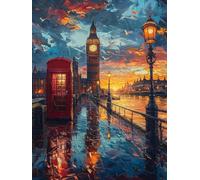 Paint by Numbers for Adults Big Ben, Landscape Paint by Numbers Kits, DIY Color Oil Painting Adult Crafts, Painting Kits with Brushes and Acrylic, for Home Wall Decor, Gifts for Women, 36x48in R-4129