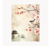 Paint by Numbers for Adults Bird Paint by Numbers Kits 16x12In with Acrylic and Pens Color Canvas for Painting, Architecture Paintings Hobbies for Adults Women, Wall Art Room Decor Gifts FYH-9023