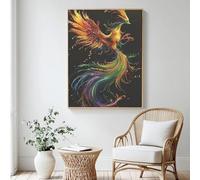 Paint by Numbers for Adults Bird, Phoenix Painting by Numbers for Beginner, Acrylic DIY Colour in Canvas with 6 Brushes, Oil Painting Crafts for Wall Decor - (80x120cm/32x48 Inch, Without Frame) MK27