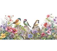 Paint by Numbers for Adults - Birds And Flowers Paint by Numbers Kits for Beginner, Without Frame DIY Acrylic Oil Adult Painting by Number Canvas Kits, Perfect for Home Wall Decor Gifts 32x16in z-643