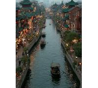 Paint by Numbers for Adults Boat, Architecture Easy Paint by Numbers Kits for Beginners, DIY Painting Kits with Brushes and Acrylic, Color Oil Painting Adult Crafts, for Room Decor, 40x54in 3-5736