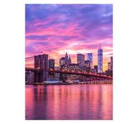 Paint by Numbers for Adults, Brooklyn Bridge Painting by Numbers Canvas for Children Wall Art Supplies 38x28 In, DIY City Colorful Canvas Painting Adult Crafts for Room Decor, Gifts for Women LSJ-3471