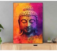 Paint by Numbers for Adults Buddha, Abstract Paint by Numbers for Children Beginner, DIY Oil Paintings Kit for Adults Women Gifts, with Brushes and Pigment, Home Decor, 30x40cm with Frame LyL-7851