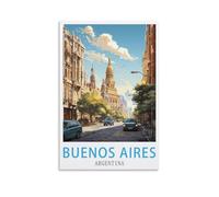 Paint by Numbers for Adults,Buenos Aires Argentina Posters,Painting Acrylic Paint by Numbers for Adults Beginner Painting Kit 20x30cm