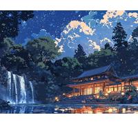 Paint by Numbers for Adults, Building Diamond Painting Forest, Painting by Numbers for Adults Crystal Art, Acrylic Paint, Christmas Cross Stitch Kits Home Wall Decor (Without Frame, 30x40cm) U-407