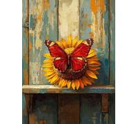 Paint by Numbers for Adults Butterfly, 24x32 Inch Sunflower Paint by Numbers Kits for Adults/Beginner/Kids, DIY Oil Painting Acrylic Paints Kits, Canvas Art for Gifts Wall Decor, without Frame B-30
