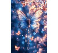Paint by Numbers for Adults Butterfly Acrylic Adult Painting by Numbers Kits on Canvas, Flower DIY Color Oil Painting Acrylic Paints, Hobbies for Adults Women Home Wall Decor 24x32inch/60x80 cm X-4206
