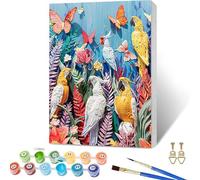 Paint by Numbers for Adults Butterfly, Bird Paint by Numbers Kits with Frame, DIY Arts and Crafts for Beginners Oil Paintings with Brushes and Acrylic, for Room Decor, Gifts for Women, 20x28in 3-3369
