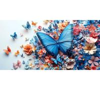 Paint by Numbers for Adults Butterfly DIY Paint by Number Abstract Painting by Numbers for Beginners, Acrylic Canvas Painting Art Crafts for Adults, Home Decor, Gifts for Women 20X40CM (Without Frame)