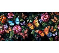 Paint by Numbers for Adults Butterfly DIY Paint by Number Flower Painting by Numbers for Beginners, Acrylic Canvas Painting Art Crafts for Adults, Home Decor, Gifts for Women 20X40CM (Without Frame)