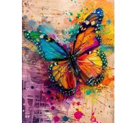 Paint by Numbers for Adults Butterfly, Graffiti Paint by Numbers Kits, DIY Color Oil Painting Adult Crafts, Painting Kits with Brushes and Acrylic, for Home Wall Decor, Gifts for Women, 20x28in B-6170