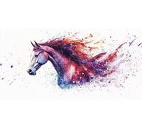 Paint by Numbers for Adults, Canvas Oil Painting Kit for Kids, Paint by Numbers for Beginners DIY Craft Art Painting, Acrylic Pigment with 3of Set Paintbrushes, Wall Decor 40X80CM Without Frame Horse