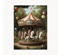 Paint by Numbers for Adults Carousel Paint by Numbers Kits 38 x 28 Inch with Acrylic and Pens Color Canvas for Painting, Landscape Paintings Hobbies for Adults Women,Wall Art Room Decor Gifts FYH-4184
