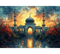 Paint by Numbers for Adults Castle Acrylic Adult Painting by Numbers Kits on Canvas, Scene DIY Color Oil Painting Acrylic Paints, Hobbies for Adults Women Home Wall Decor 36x48inch/90x120 cm, X-9889