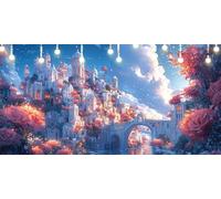 Paint by Numbers for Adults Castle Paint by Numbers Kits Rose DIY Canvas Oil Painting Kit 70X95cm for Kids or Beginner with Brushes Acrylic Pigment, Without Frame, Halloween Decorations Gift L6-379