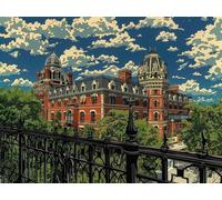 Paint by Numbers for Adults, Castle Painting by Numbers Kit for Children Beginners, Landscape DIY Acrylic Pigment Drawing Paintwork, Oil Painting Kits Art Crafts for Home Wall Decor 30x40 cm, O-2173