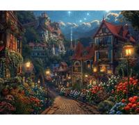 Paint by Numbers for Adults, Castle Painting by Numbers Kit for Children Beginners, Night View DIY Acrylic Pigment Drawing Paintwork, Oil Painting Kits Art Crafts for Home Wall Decor 30x40 cm, O-2183