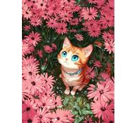 Paint by Numbers for Adults Cat, Flower Easy Paint by Numbers Kits for Beginners, DIY Painting Kits with Brushes and Acrylic, Color Oil Painting Adult Crafts, for Room Decor, Gifts, 36x44in 9-1599