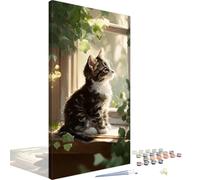 Paint by Numbers for Adults Cat, Landscape Paint by Numbers Kits, DIY Hobbies for Adults Women Painting with Paintbrushes and Pigment, Painting by Number for Gifts, Home Wall Decor 100x200 cm 4L-997