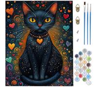 Paint by Numbers for Adults Cat, Love Painting by Number Kits, DIY Canvas Oil Painting Kit Hobbies for Adults Women with 3 Brushes and Acrylic for Halloween Decorations 40x60 inch /100 x 150 CM D1-308