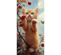 Paint by Numbers for Adults Cat Paint by Numbers Butterfly DIY Canvas Oil Painting Kit for Kids or Beginner with Paint Brushes Acrylic Pigment for Home Room Decor 16x32in/40x80cm Without Frame F1-813