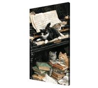 Paint by Numbers for Adults Cat Paint by Numbers for Children with Frame,DIY Color Piano Oil Painting Kits On Canvas Acrylic Paints,Hobbies for Adults Women Gifts Home Wall Decor 32x48 inch,d526k