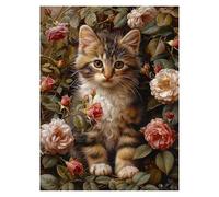 Paint by Numbers for Adults, Cat Painting by Numbers Canvas for Children Wall Art Supplies 38x28Inch, DIY Animal Colorful Canvas Painting Adult Crafts for Room Decor and Gifts for Women LSJ2980