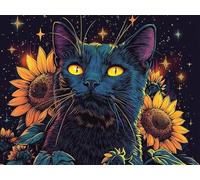 Paint by Numbers for Adults Cat Sunflower, Paint by Numbers Kits Children Ages 8-12 and Beginners, Hobbies for Adults Women, Diy Oil Painting Crafts Gifts Home Decor or Bathroom Wall Art 30x40cm H-289