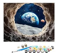Paint by Numbers for Adults Cave,Starry Sky Painting by Number Kits,DIY Canvas Oil Painting Kit Hobbies for Adults Women with Brushes and Acrylic for Room Decor 12x16Inch/30x40cm Without Frame L8-242