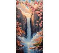 Paint by Numbers for Adults Cherry Blossoms Paint by Numbers Fall DIY Canvas Oil Painting for Kids or Beginner with Paint Brushes Acrylic Pigment, Home Room Decor 24x48in/60x120CM Without Frame F1-593