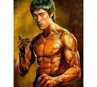 Paint by Numbers for Adults Children,Paint by Number kits art Bruce Lee movie star portrait Wall Art Picture Drawing with Brush Christmas Decor Decorations Gifts,40X50CM-QZ2340
