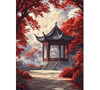 Paint by Numbers for Adults Chinese, 16x20 Inch Landscape Paint by Numbers Kits for Adults/Beginner/Kids, DIY Oil Painting Acrylic Paints Kits, Canvas Art for Gifts and Wall Decor, without Frame, B-66