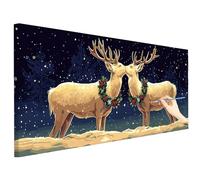 Paint by Numbers for Adults Christmas 120x50cm Large Paint by Numbers Kits Deer, Cheerful Painting Hobbies for Adults Women, DIY Acrylic Pigment Oil Painting Crafts Art Kits Gifts for Women Decor R-31