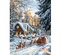 Paint by Numbers for Adults Christmas Paint by Numbers Winter Kits for Children Beginners Hobbies for Adults Women DIY Acrylic Pigment Canvas Oil Paintings Art Kits Halloween Decorations 50x70cm H-48